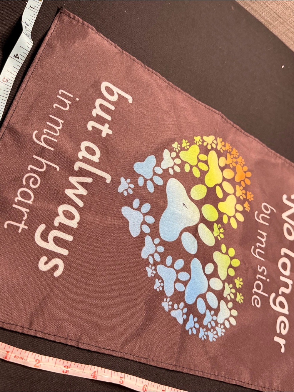 aerie Brown Banner with Rainbow Paw Print Heart